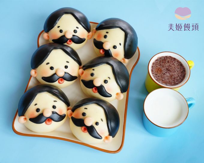 美姬饅頭 - 超人爸爸鮮乳造型芝麻包-6入