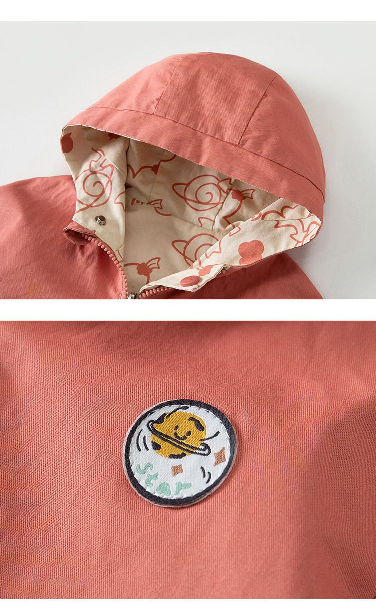 2面穿連帽外套-黃色+深藍色