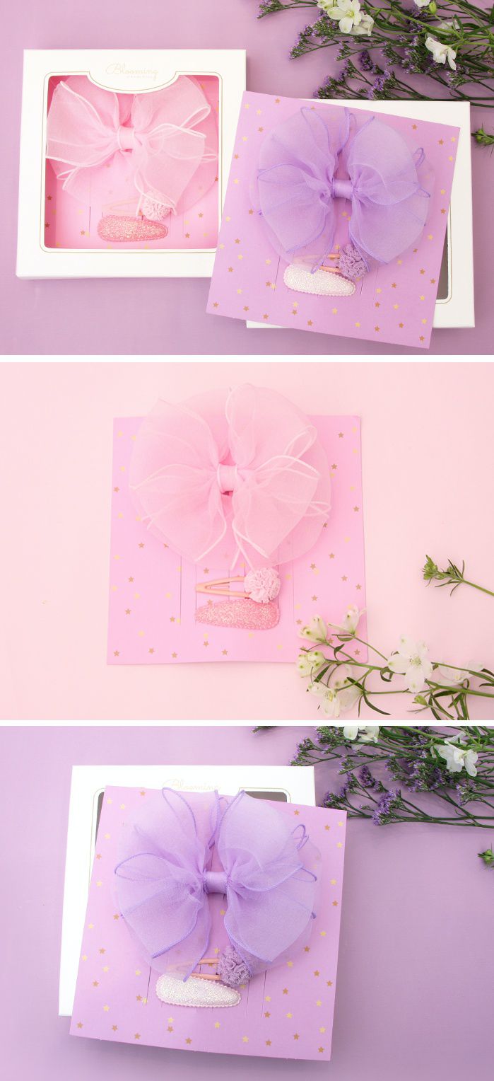 韓國 Bimbo Bimba - 髮飾禮盒組-粉紅D