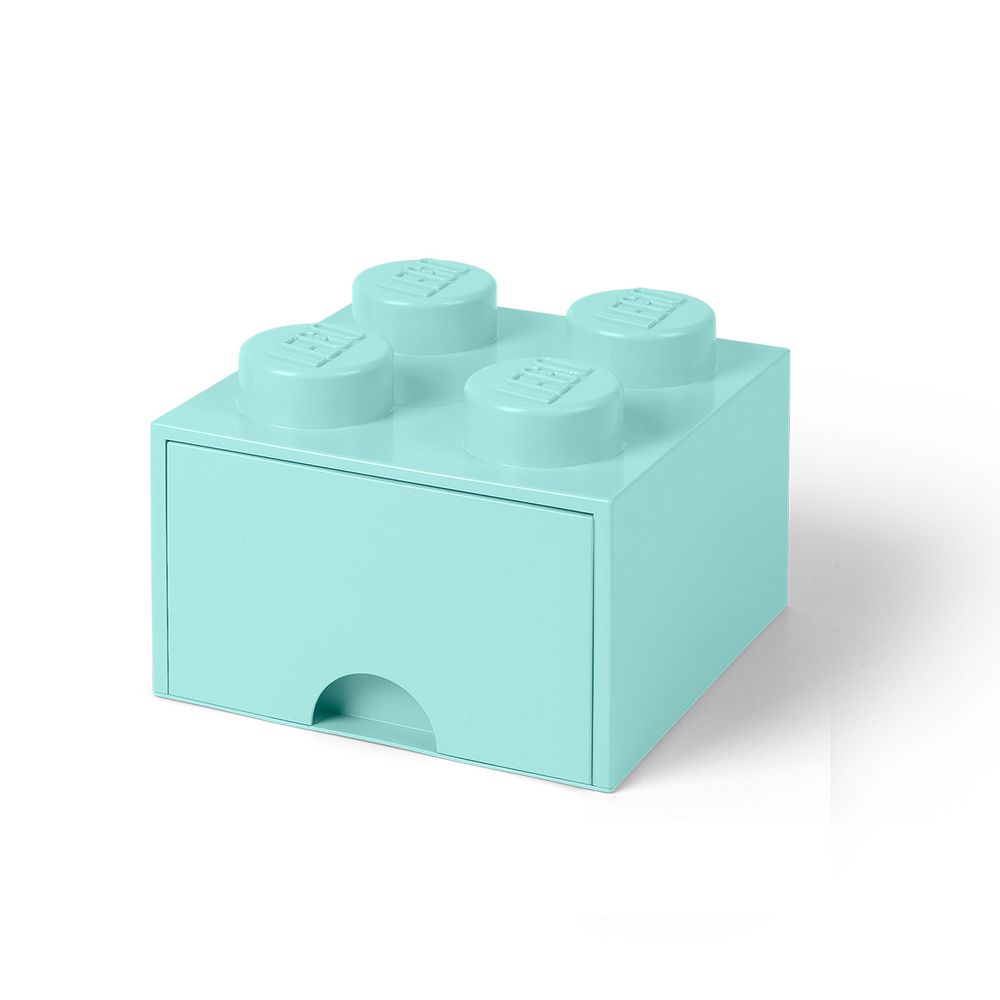 樂高 LEGO® 四凸抽屜收納箱(多色可選) (水藍色)