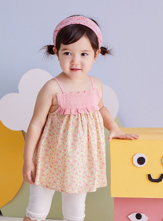 田園風純棉吊帶洋裝-碎花款-粉色