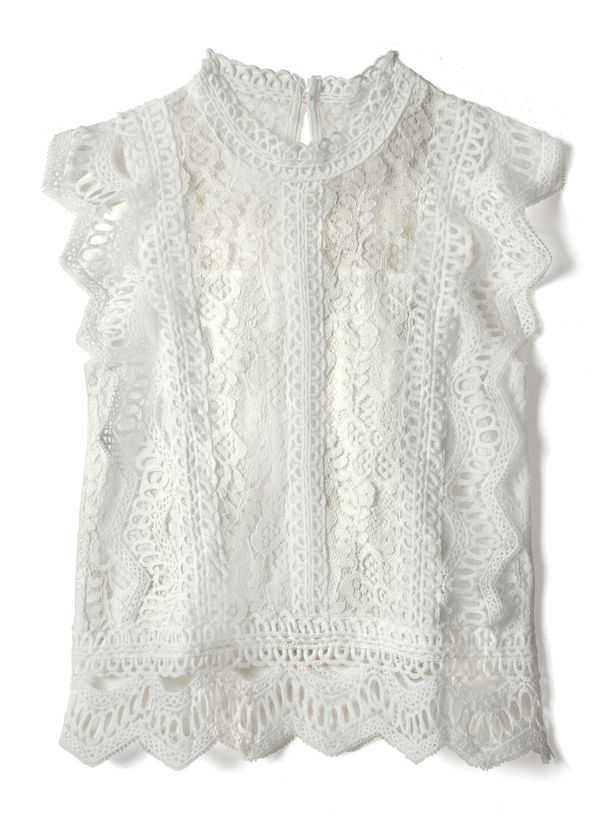 日本 GRL - 優雅鏤空蕾絲無袖上衣-時尚黑