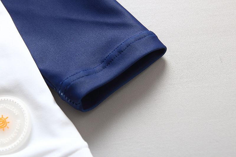 男寶長袖泳裝套裝(附帽子)-壞壞鯊魚-深藍+白