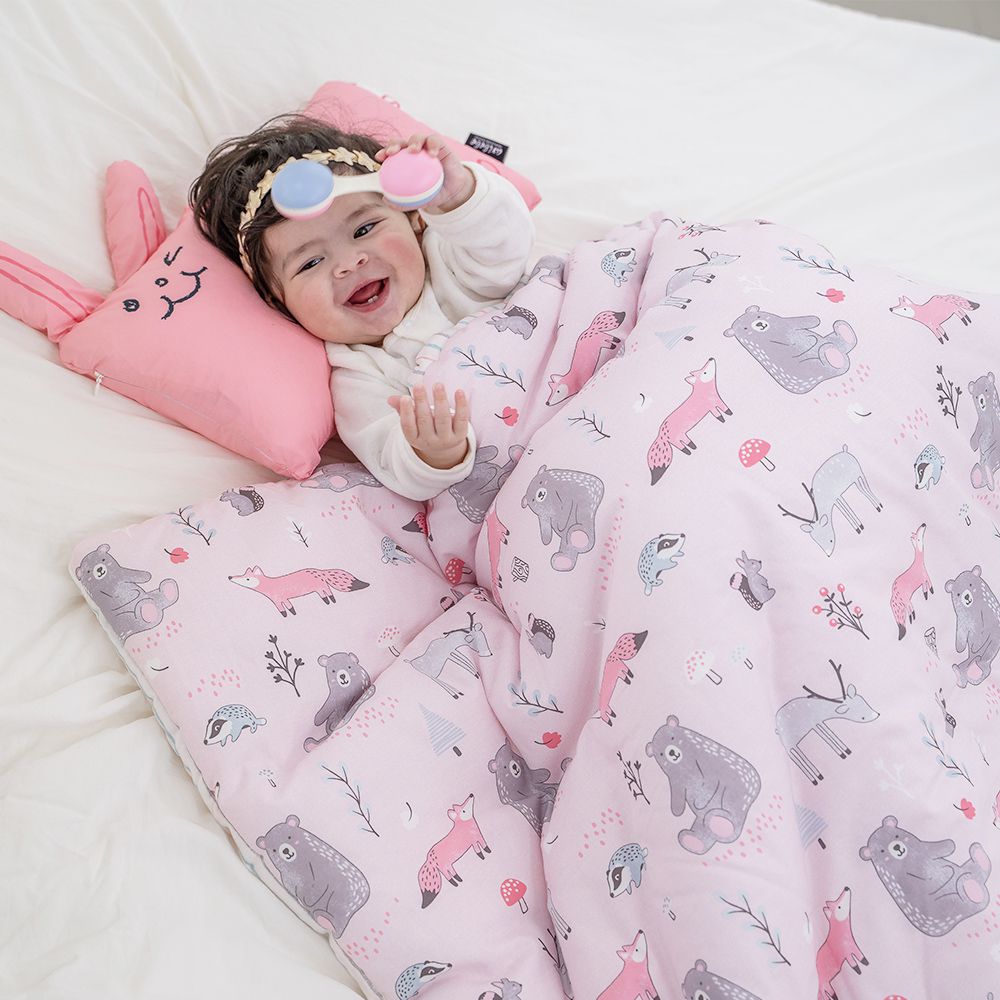 莫代爾兒童四季被-狐狸森林 - 粉-100x150cm