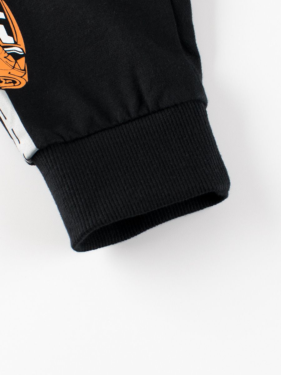 純棉長褲-高級跑車-黑色