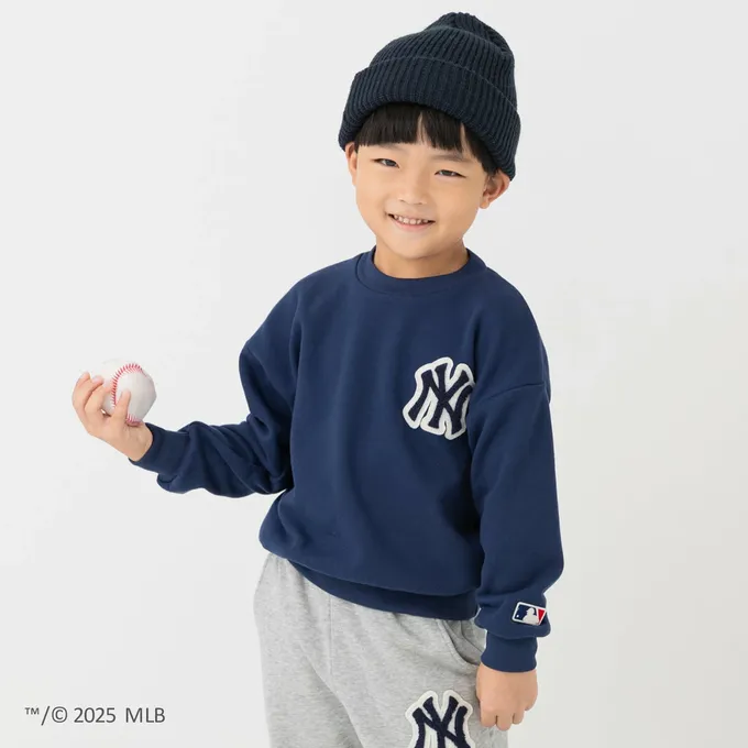 日本 Chil2 - MLB聯名 立體LOGO刺繡長袖上衣-洛杉磯道奇-燕麥