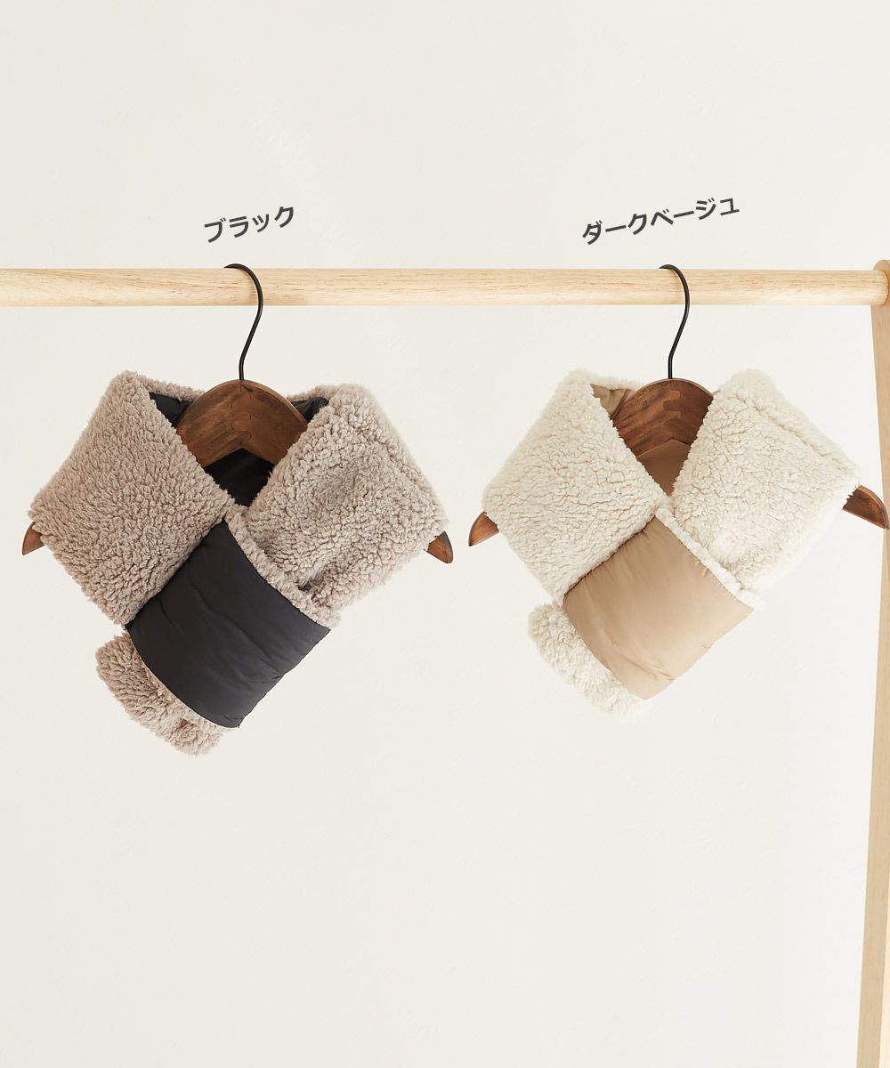 日本 devirock - 可機洗纖維羽絨保暖雙面圍脖-卡其米 (FREE)