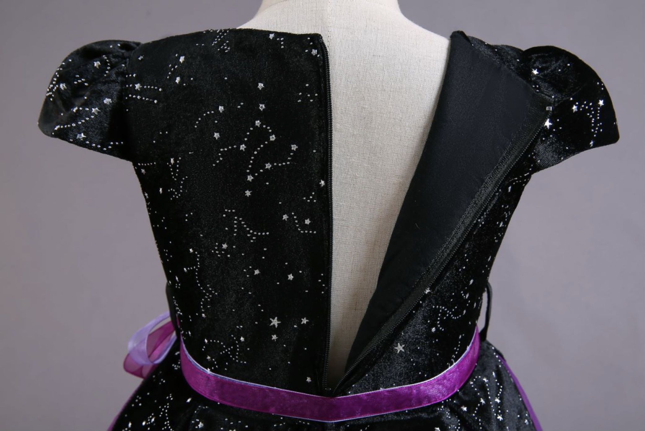 love, charlotte - 質感星空紫色澎裙巫婆洋裝-洋裝, 巫婆帽