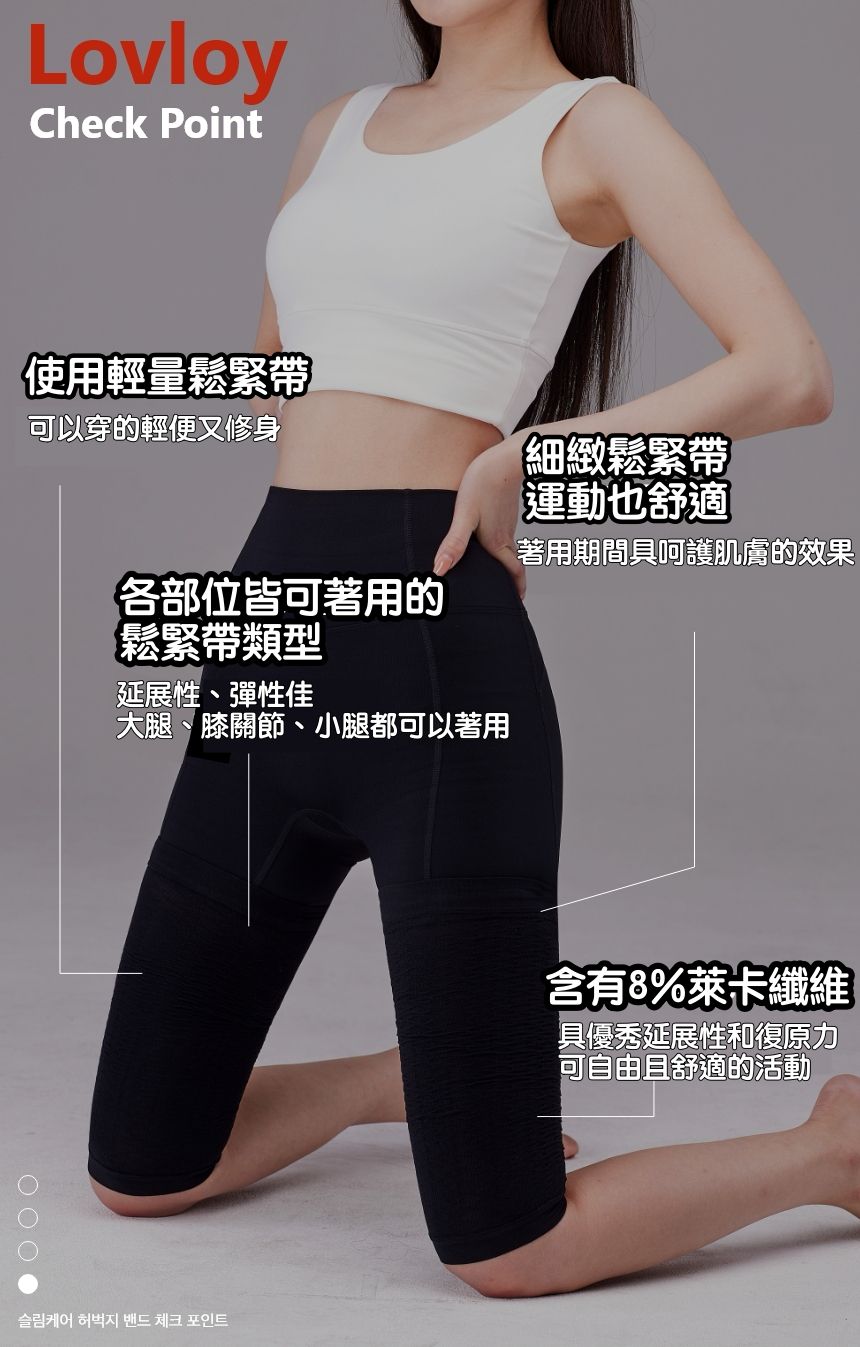 韓國 LOVLOY - (升級版)彈力加壓瘦腿/美腿襪套-大腿-黑 (FREE)