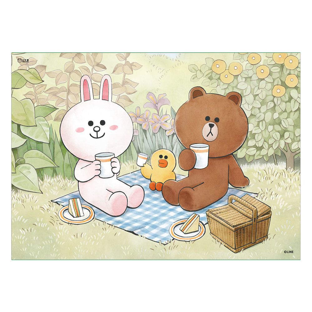 小牛津 - 【LINE FRIENDS系列】歡樂的野餐時光/水彩風童趣主題500片拼圖 (單入)-盒裝共一款
