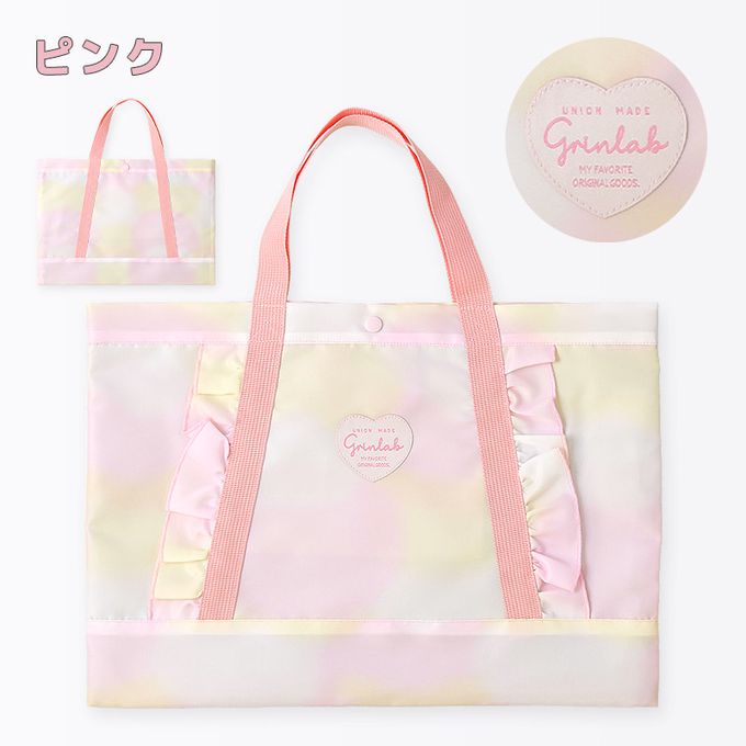 日本 ZOOLAND - 潑水加工 上學好用大容量肩背/手提包-荷葉邊-粉紅 (約30x42cm)