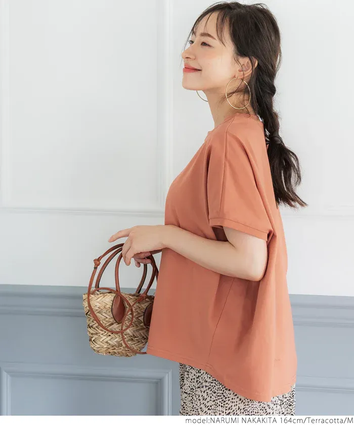 日本 COCA - 100%棉 顯瘦短袖素T-白