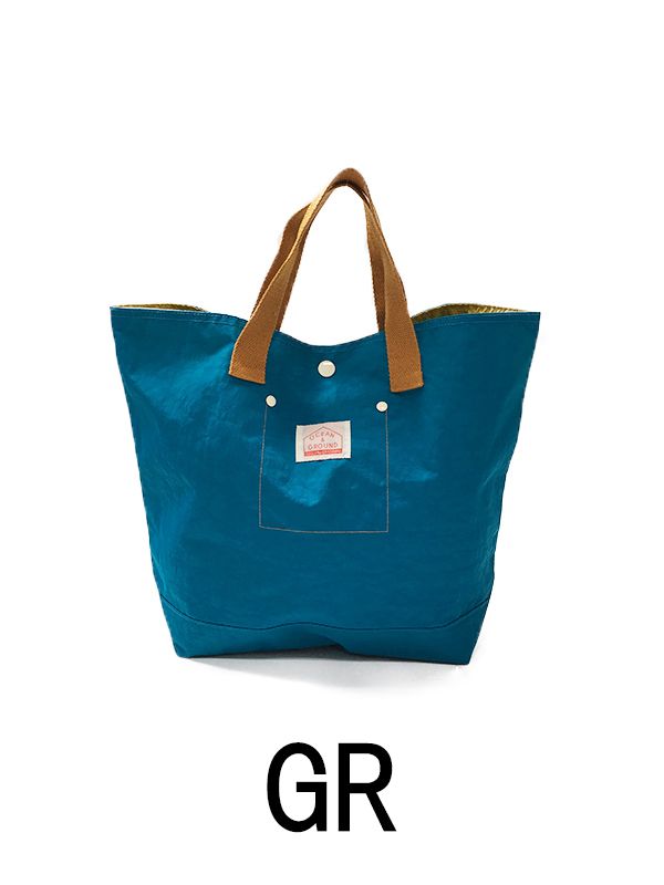 日本 OCEAN&GROUND - 經典休閒大容量手提袋/購物袋-GOODAY 純色-亮黃 YE (33x31x12cm)