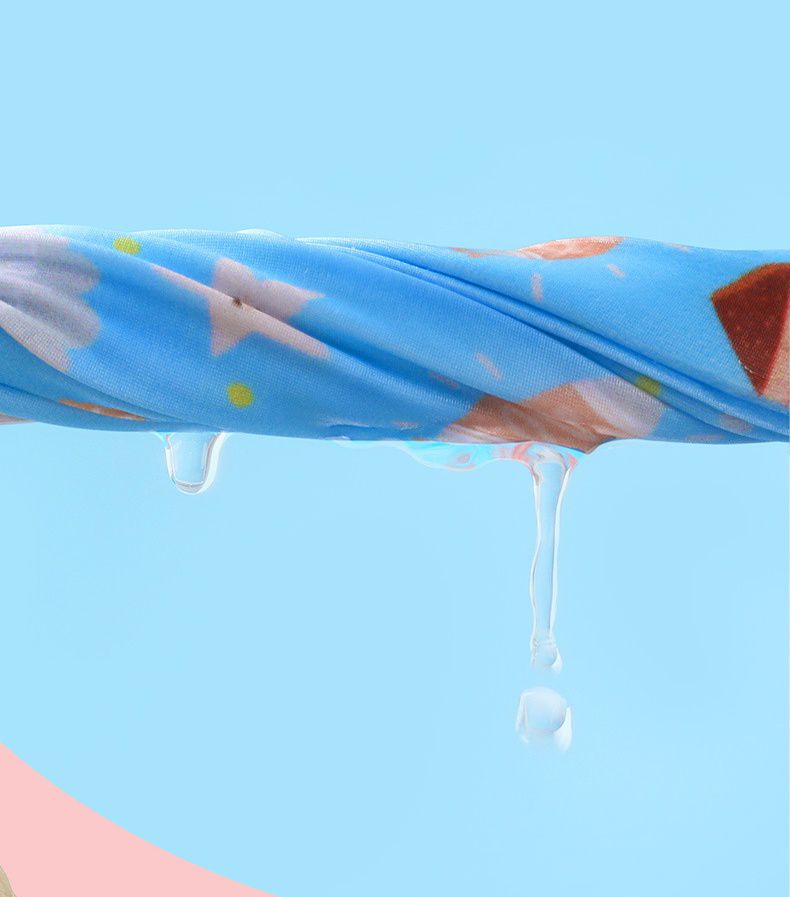 冰絲防曬兒童袖套-繽紛塗鴉-藍色 (長31cm)