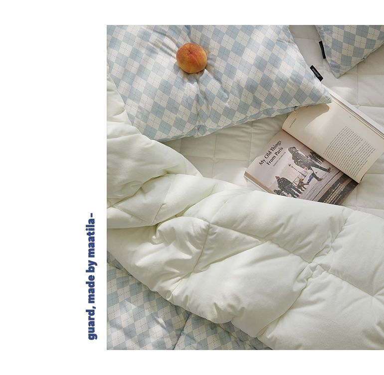 韓國 Maatila - 可水洗M2全方位抗菌防蟎棉被(冬被)-米藍菱形紋