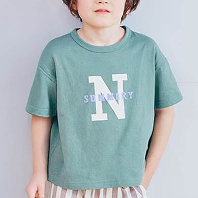 日本千趣會 - 純棉落肩北歐風印花短袖上衣-N-綠