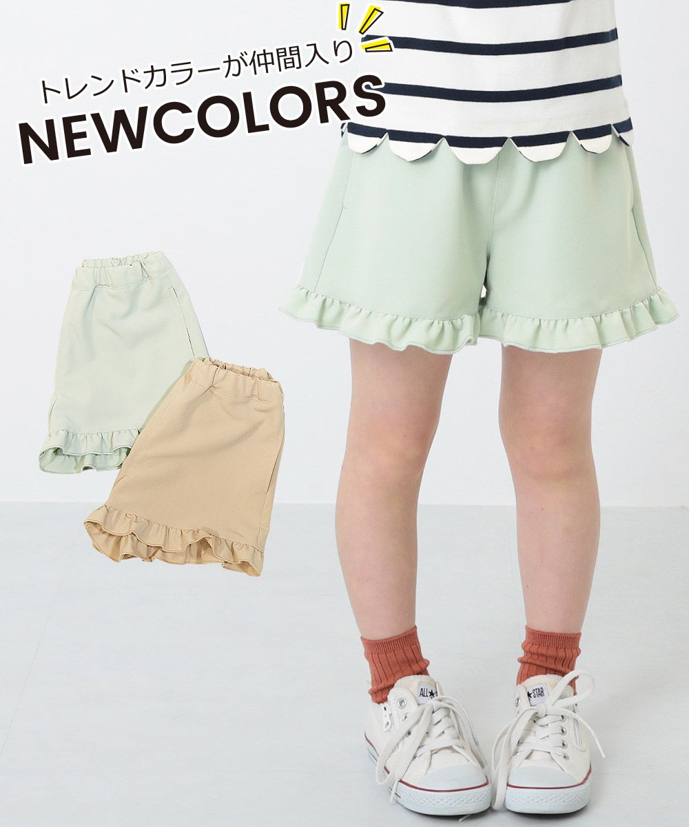 日本 devirock - 荷葉邊A字寬版短褲-黑