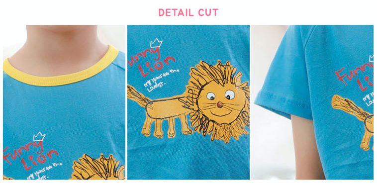 韓國 Ppippilong - 速乾透氣cool套裝-藍色獅子