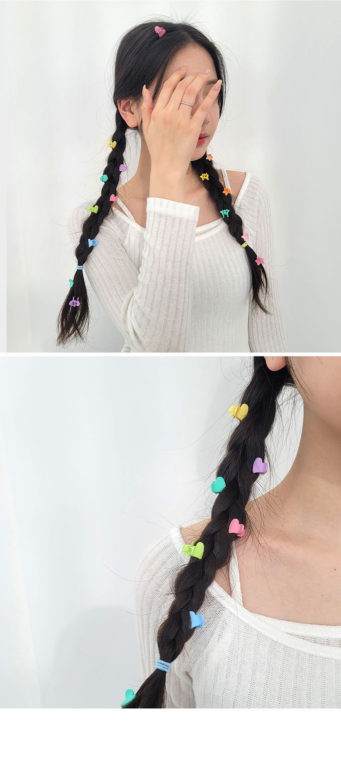 韓國 Soo&Soo - 迷你馬卡龍色小抓夾-花朵-10個一組