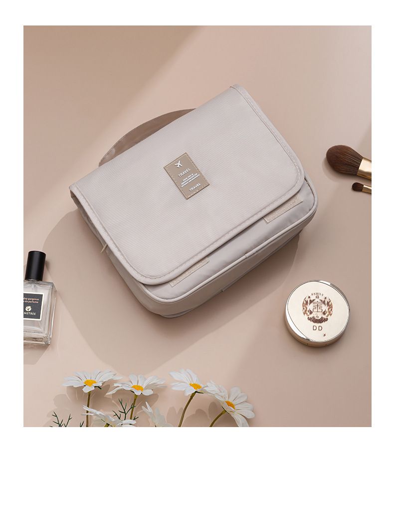 多功能懸掛式化妝包/盥洗包-米灰色 (24x9.5x20cm)