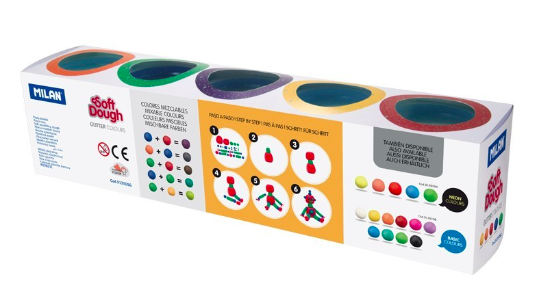 MILAN - 捏捏麵團好好玩黏土-閃光糰子(5色入)