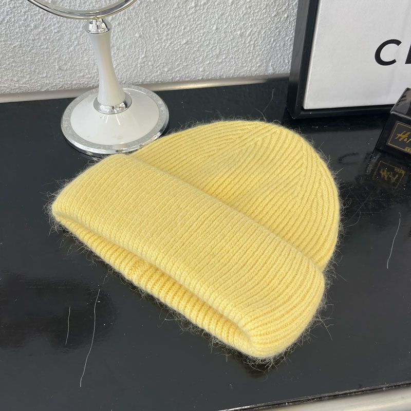 溫柔暖暖針織毛帽(30%兔毛)-米白色 (M（56-58cm）)