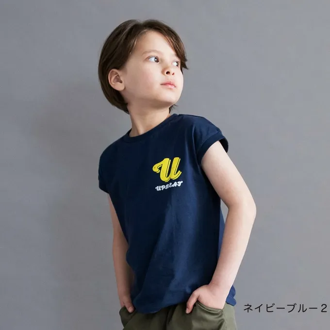 日本 BRANSHES - 100%棉 簡約風圓領法式袖上衣-小u-黃