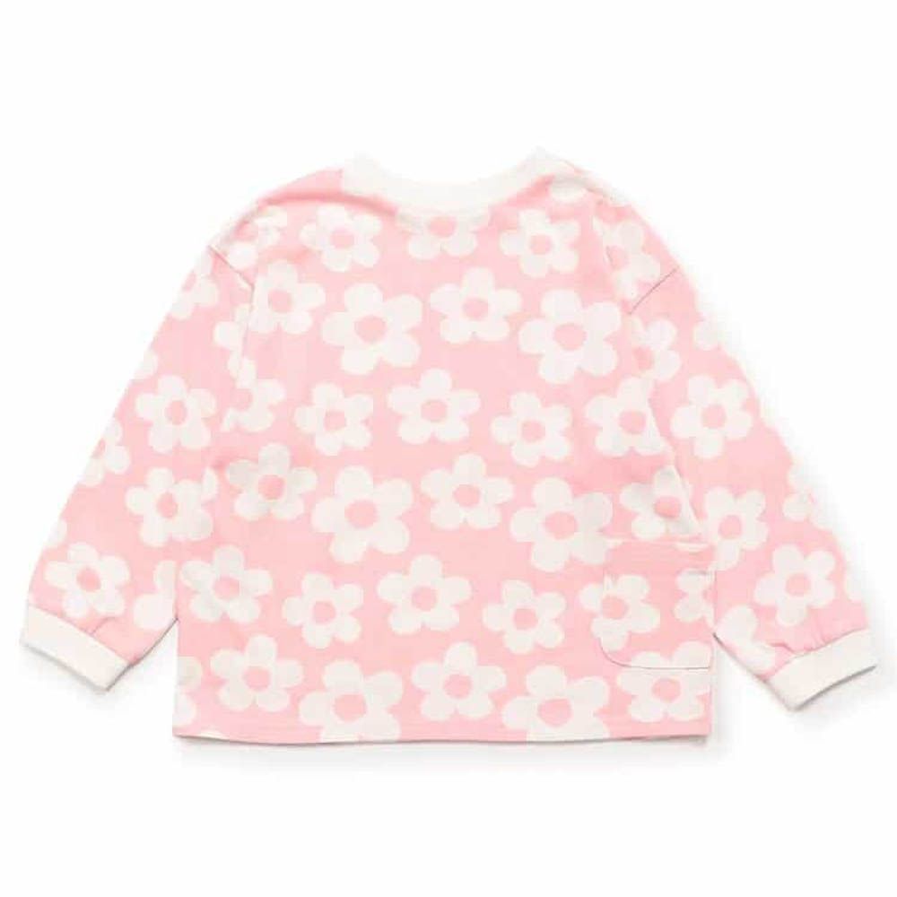 正反OK！前後兩穿長袖上衣-花朵-粉紅