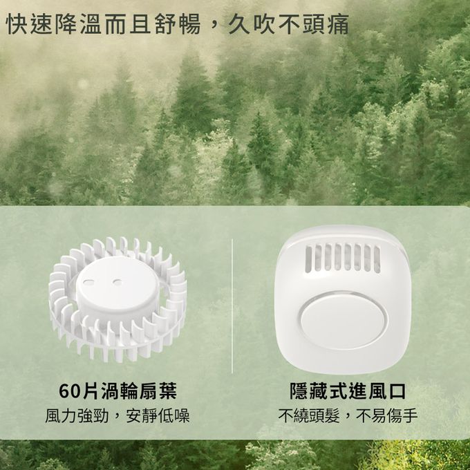 Timo - 小倉鼠  USB上吹式 掛脖風扇 (小夜燈)-白色