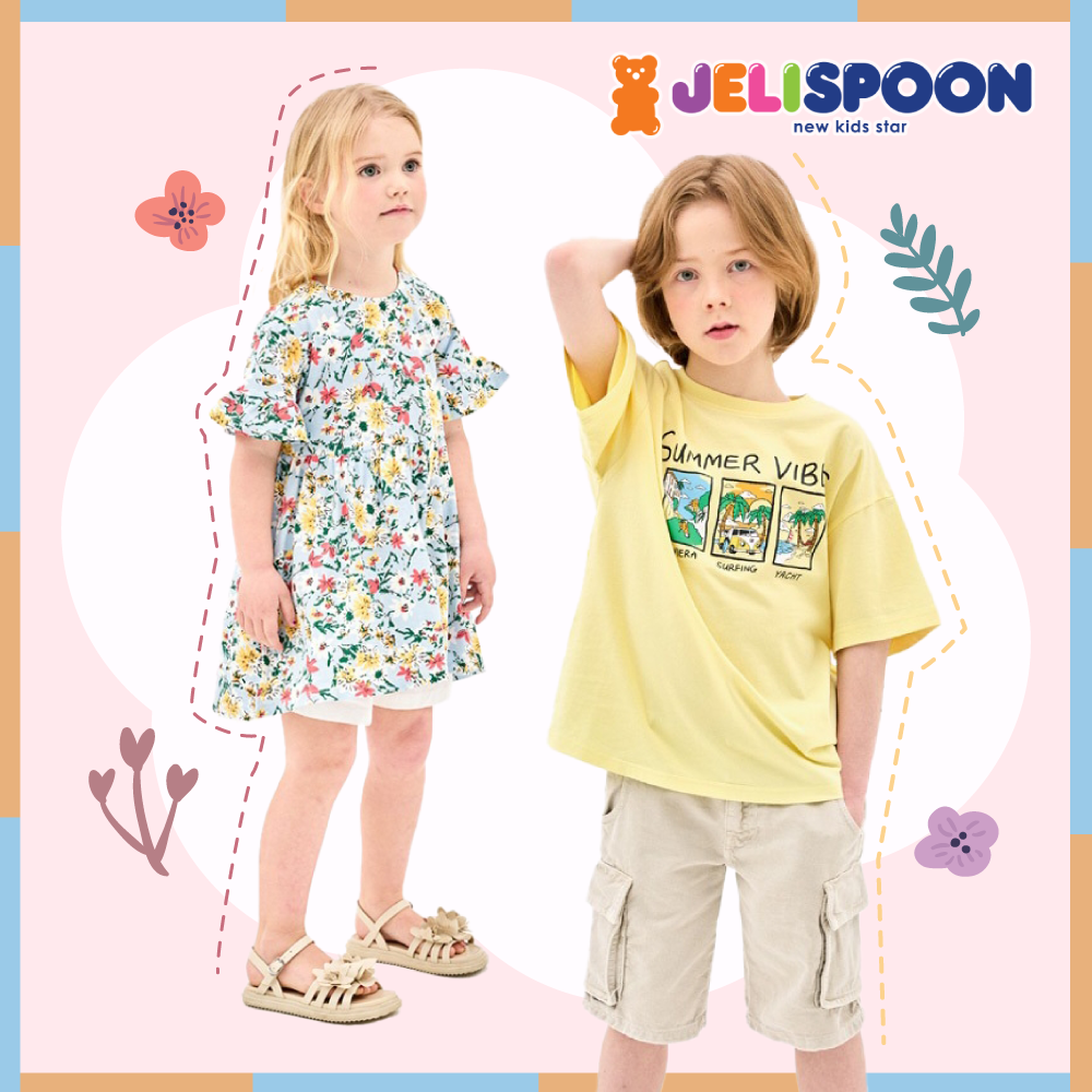 短袖新品加入！【Jelispoon】韓網熱銷Top1童裝 ❤ 甜美可愛ｘ韓系休閒