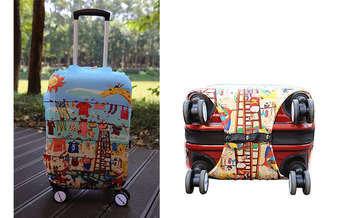 little chili - 繽紛行李箱套 M號-歡樂動物-歡樂動物-24吋 -高60 寬40 厚度25cm
