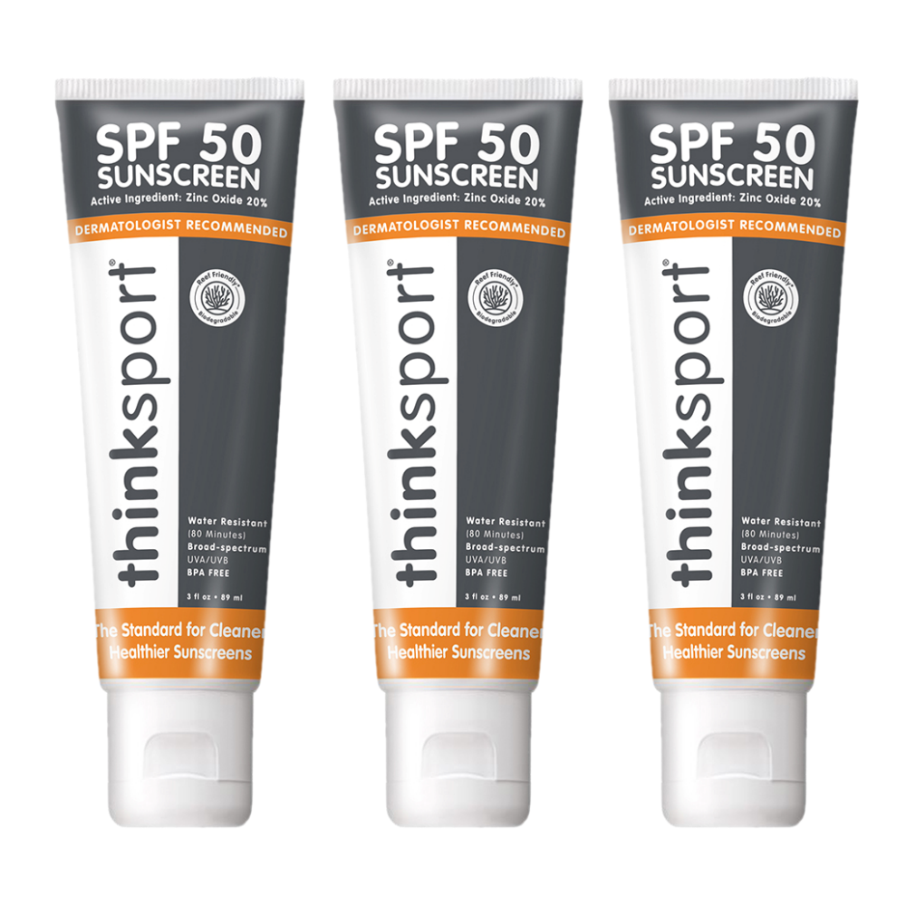 美國 Thinkbaby - 「三入組」thinkbaby 新寶貝SPF50純物理防曬霜 (運動款/thinksport)-黑色(6M以上可用)-89MLx3