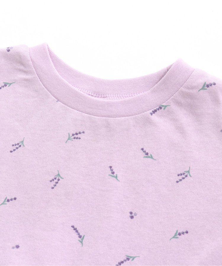 日本 apres les cours - 清新小白花蝴蝶結短袖上衣-水藍