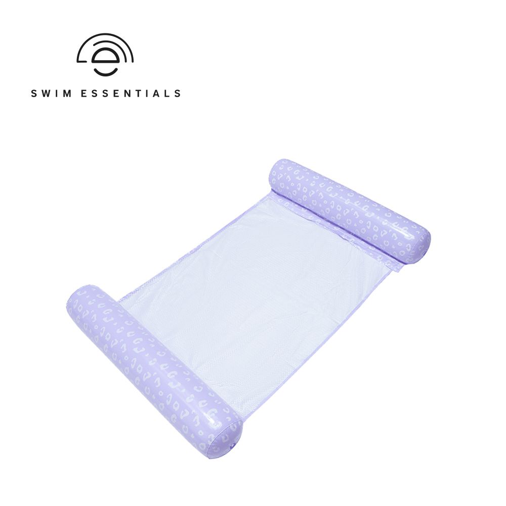 荷蘭 Swim Essentials - 充氣漂浮吊床(116x78cm)-紫羅蘭小花豹