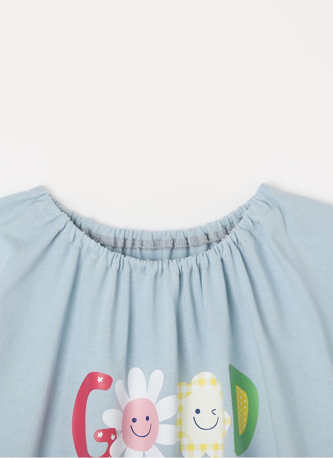 韓國 OZKIZ - GOOD DAY印泡泡短袖上衣-黃