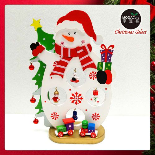 MODACore 摩達客 - 繽紛耶誕創意DIY小吊飾木質大雪人組（白色款)-聖誕禮物擺飾