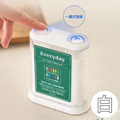 韓國 THE TWELVE - Everyday衛生包裝按壓式牙線棒盒-白-1盒(100入)