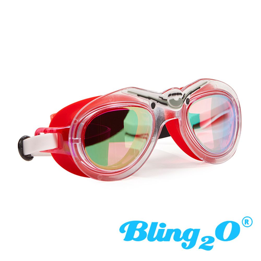 美國Bling2o - 兒童造型泳鏡空軍一號系列-熱血紅 (3-15歲)