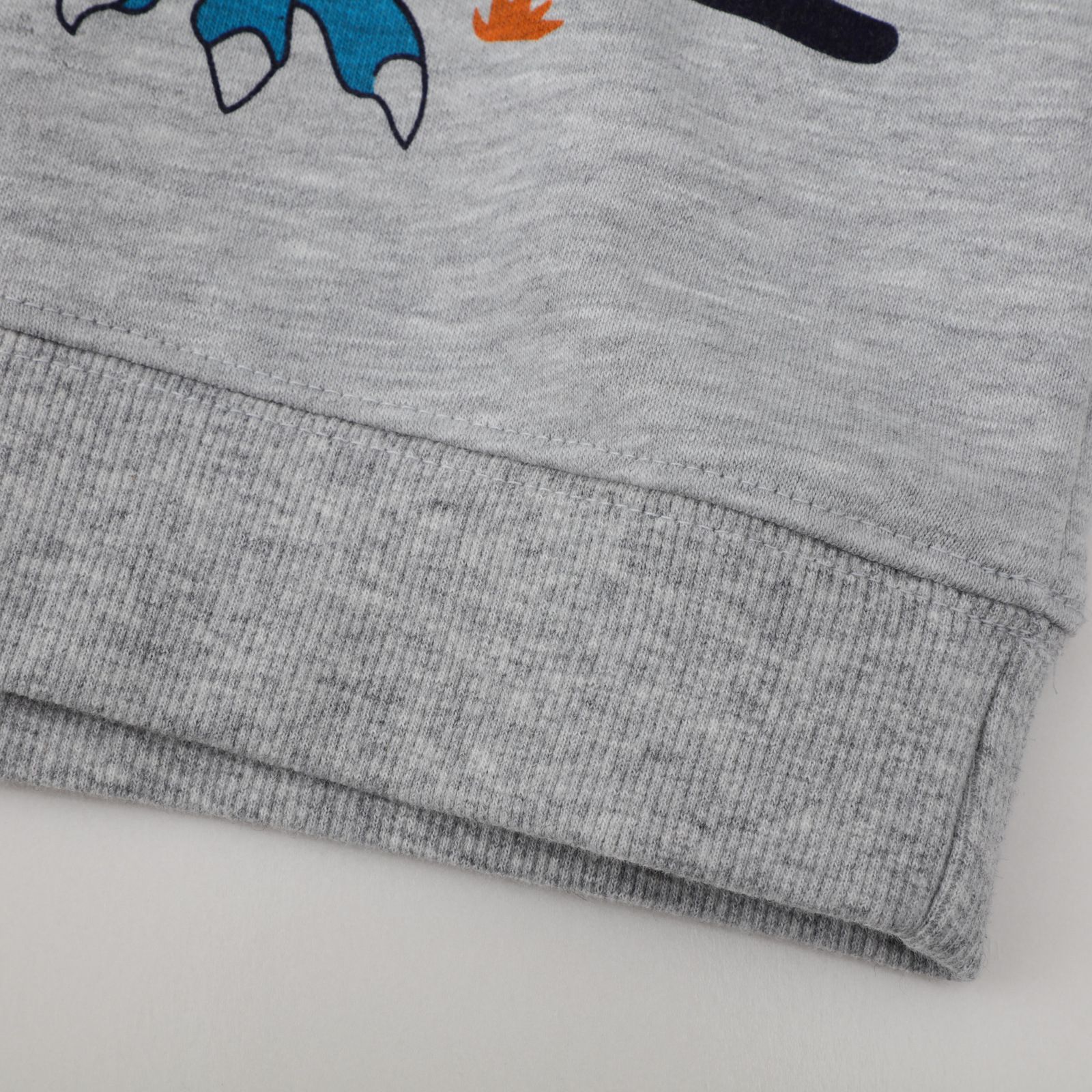 Jumping meters - 圓領棉質長袖上衣/大學T-登山暴龍-灰色