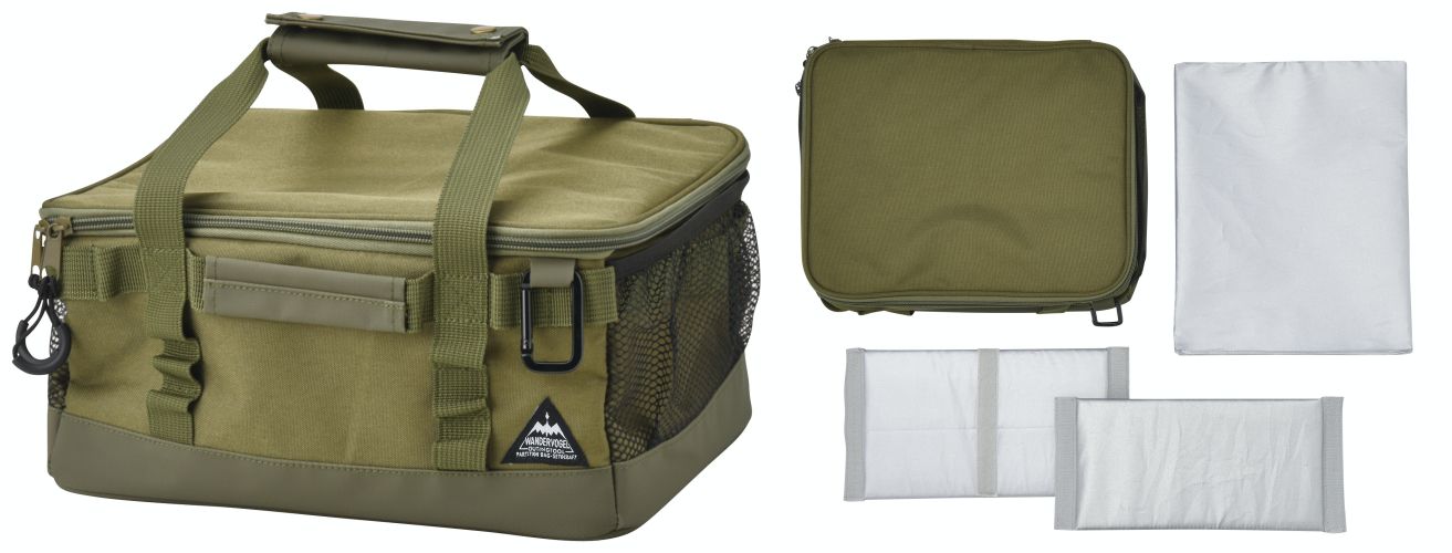 日本 Seto Craft - 露營風 方形保溫保冷提袋(附隔層*2)-黑 (M(30x22x13cm))-9L