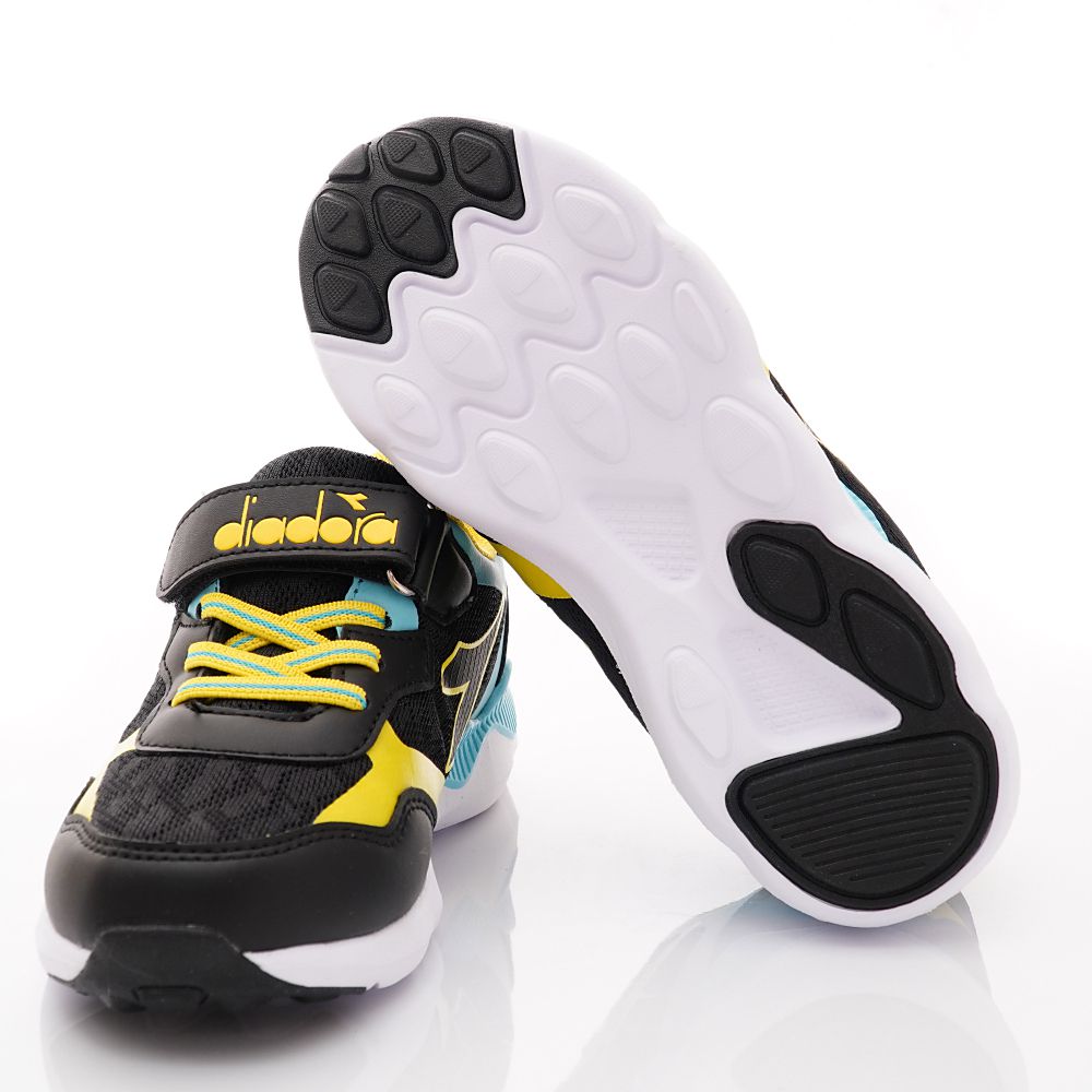 DIADORA - 春夏新品義式競速運動潮流鞋款(大童段)-黑黃