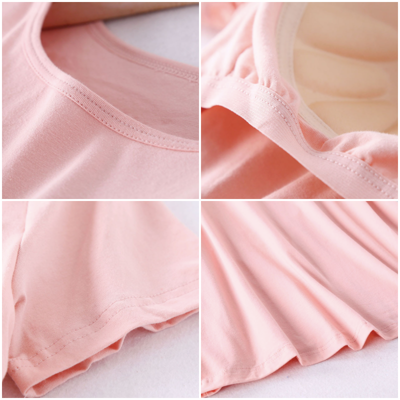 莫代爾柔軟涼感Bra T字母睡裙-綠色