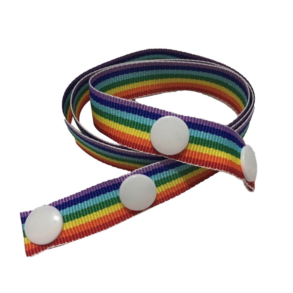 幼童款口罩掛繩-寬版織帶-彩虹 (45cm)