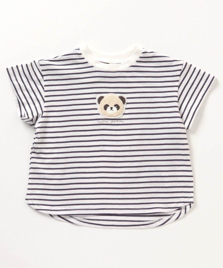 日本 apres les cours - 立體刺繡印花短袖上衣-冰棒-袖撞色