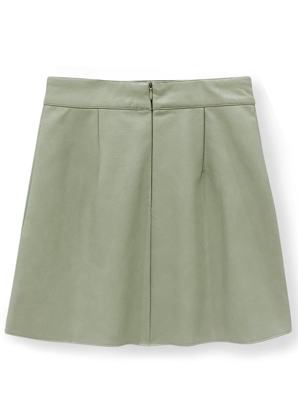 日本 GRL - 皮質時尚修身短裙-黑