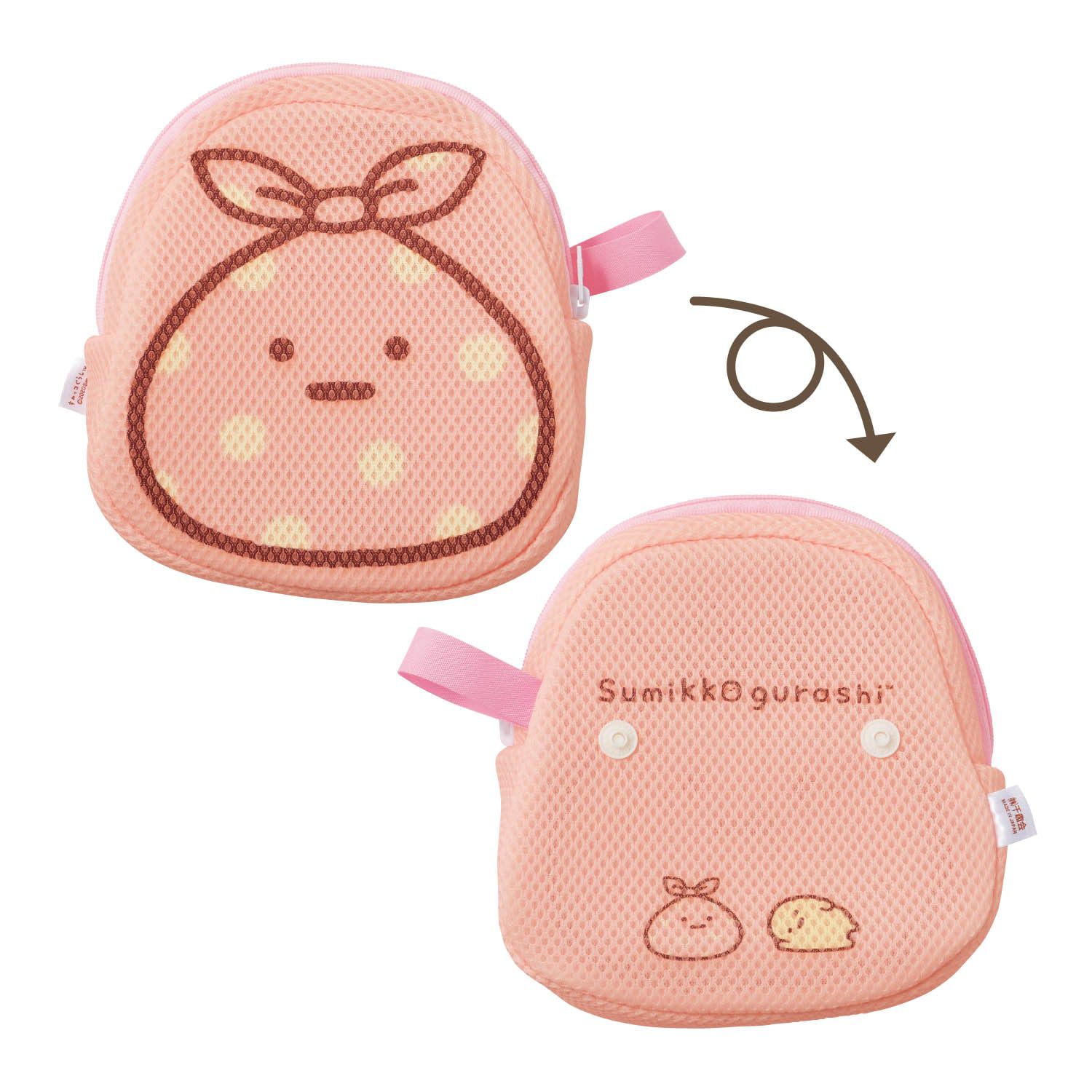 日本千趣會 - 日本製 角落生物抗菌網格小物收納袋-偽蝸牛 (約16×16.5cm)