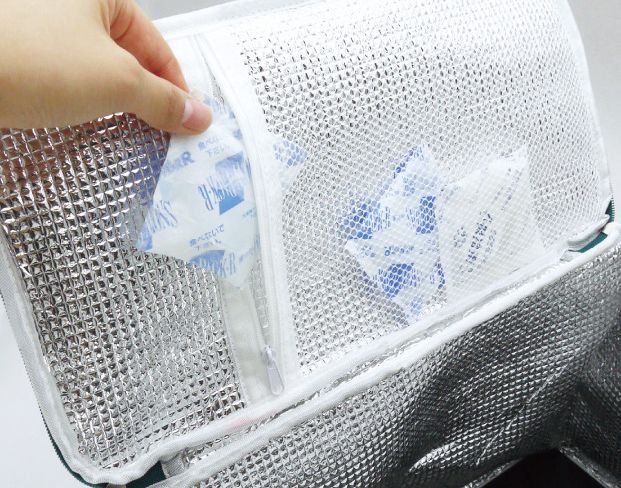 日本現代百貨 - 立體方形 保溫保冷袋/購物袋-19-條紋杏 (37x19x26cm)