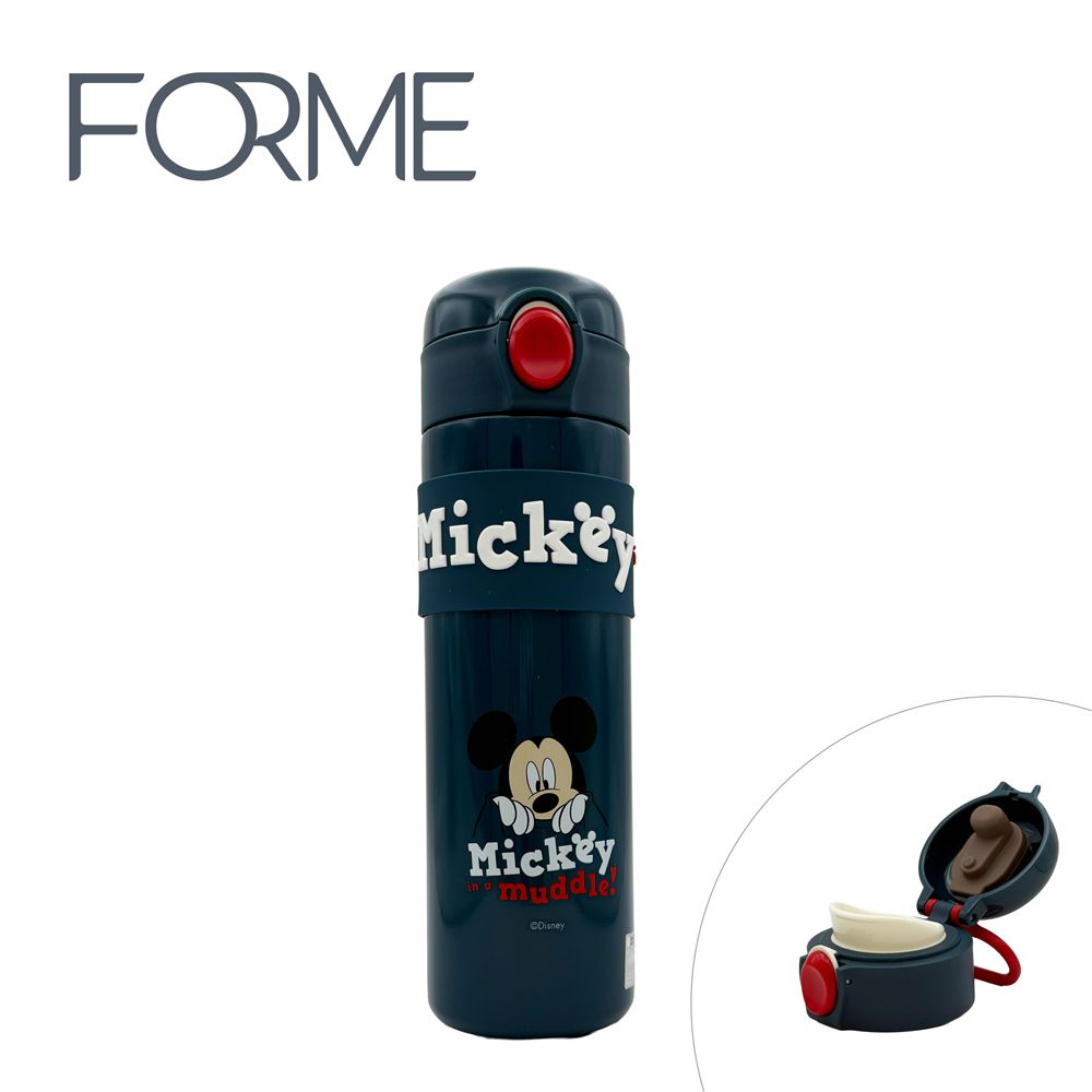 正版授權不鏽鋼保溫 悠活杯系列 直飲 彈跳隨身杯 500ml - 米奇_綠 (500ml)