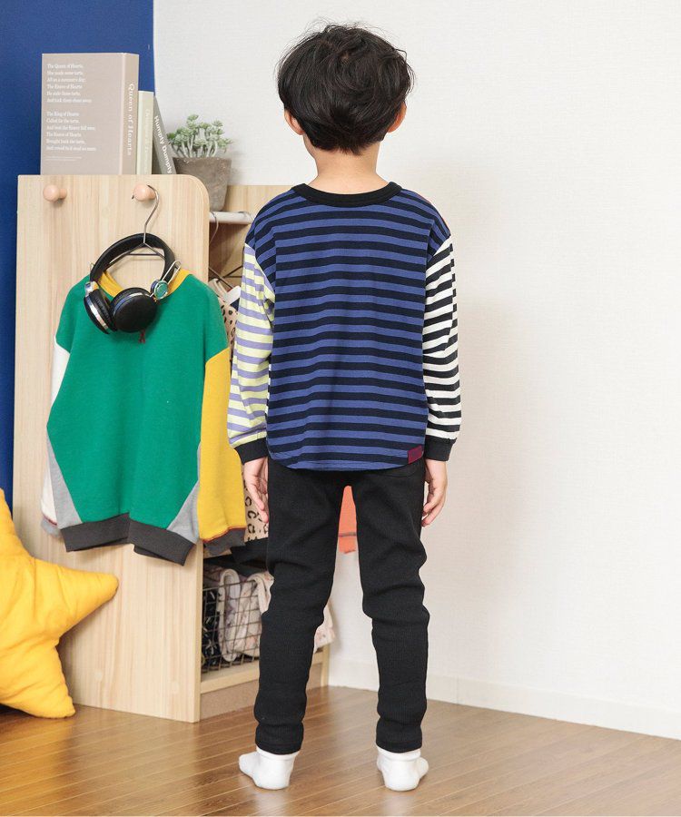 日本 BREEZE - 正反OK！圓領印花長袖上衣-棋盤格-彩色