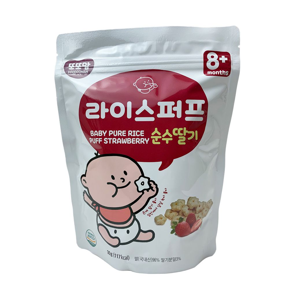 韓爸田園日記 - 星繽樂米星星-草莓優格口味(8個月以上)-1包/30公克
